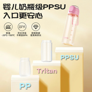Double Drink Ppsu Water Bottle Large Capacity Portable Outdoor Sports Cup With Straw And Direct Drinking Mouth Summer Use - Product Image 5