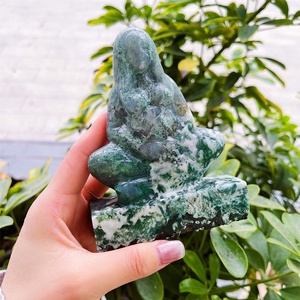 Precio de fábrica Piedra natural Mujer Cuerpo Cristales Tallado Artesanía Diosa Estatua Musgo Ágata <span class=keywords><strong>Madre</strong></span> DE LA Tierra - Product Image 4