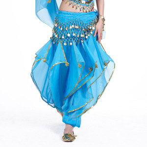 Pantalones largos de linterna giratoria de gasa de color 120D para danza del vientre de la <span class=keywords><strong>India</strong></span> - Product Image 2