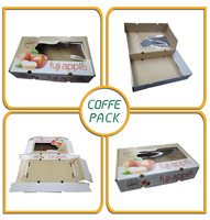 Caja de regalo impresa con diseño de cerezas, caja plegable plana y lisa, caja de embalaje ligera para venta minorista de frutas.