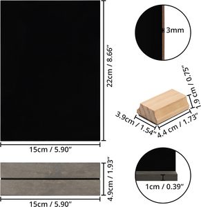 5x22 cm nhỏ bàn nhỏ bảng đen dấu hiệu để viết trên bàn hai mặt đứng bằng gỗ đứng - Product Image 4