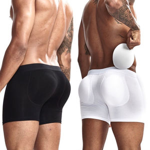Caleçon Boxer en Coton Taille Basse Tricoté avec Coussinet Amovible Effet Remonte-Fesses pour <span class=keywords><strong>Homme</strong></span>, Short de Cyclisme Sculptant Toutes Saisons - Product Image 4
