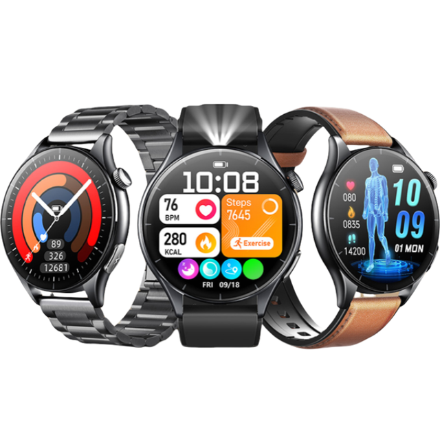 ET458 ECG HRV Blood Pressure Oxygen Body Monitor IP68 Waterproof Healthy LED Flashlight Smartwatch Men Women Smart Watch