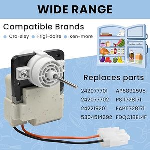 Motor de Ventilador del Evaporador 242077702 242077705 Compatible con Frigi.daire Ken.More Reemplaza FDQC18EL4F 242077701 5304514392 - Product Image 2