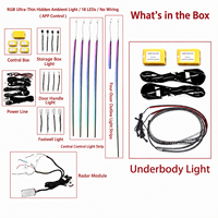 Système d'alerte de sécurité BSW, kit d'éclairage ambiant RGB 18 LED, contrôle par application, alerte de porte, alerte d'angle mort BSW, installation sans fil