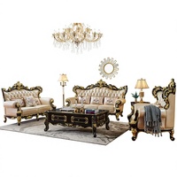 Ensemble table basse et meuble TV réglables en bois massif de style traditionnel antique pour salon