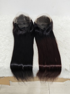 Letsfly 40in Promotion 200.3$ Long Long Hair 13X4 Frontal Virgin Hair <b>Wigs</b> Natural Black&1BT4 Smooth Straight Hair Brazilian 9A - Product Image 5