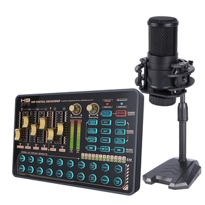 Juego de tarjeta de sonido Huayi Voice H9 interfaz de Audio tarjeta de sonido Usb con múltiples efectos de sonido para transmisión en vivo Podcast - Product Image 1