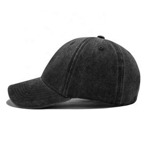 Custom Logo Embroidered Adult Casual Distressed Cotton Baseball <b>Cap</b> <b>Flat</b> Brim Velcro Closure Washed Finish Promotional Use - Product Image 2