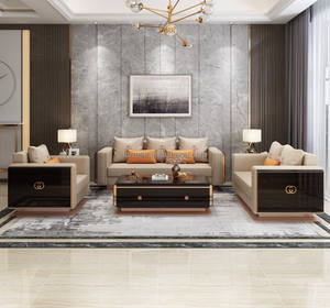 आधुनिक 1 + 2 + 3 भव्य मखमली लिविंग रूम सोफा इतालवी लक्जरी सोफे सेट डिजाइन - Product Image 6