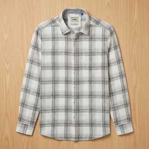 Camisa Casual a Cuadros de Doble Botonadura para Hombre Enovate Logan, Manga Larga, Cuello Camisero, Transpirable, Tejido de Lino/Algodón, Logotipo en el Cuello Trasero - Product Image 3