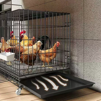 Cage à petits animaux portable, poulailler mobile pour lapins, poulailler pour canards, poulailler extra large, cage à poulets pliable avec porte-œufs