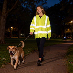 Chaleco Reflectante <span class=keywords><strong>de</strong></span> Manga Larga para Todo Clima, Cobertura Completa <span class=keywords><strong>de</strong></span> Brazos, Alta Visibilidad, Poliéster, para Trabajo Nocturno en Equipos - Product Image 6