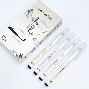 Penna per pennarello per pennarello per calligrafia con pennello inchiostro nero Set di illustratori di disegno Lettering - Product Image 1