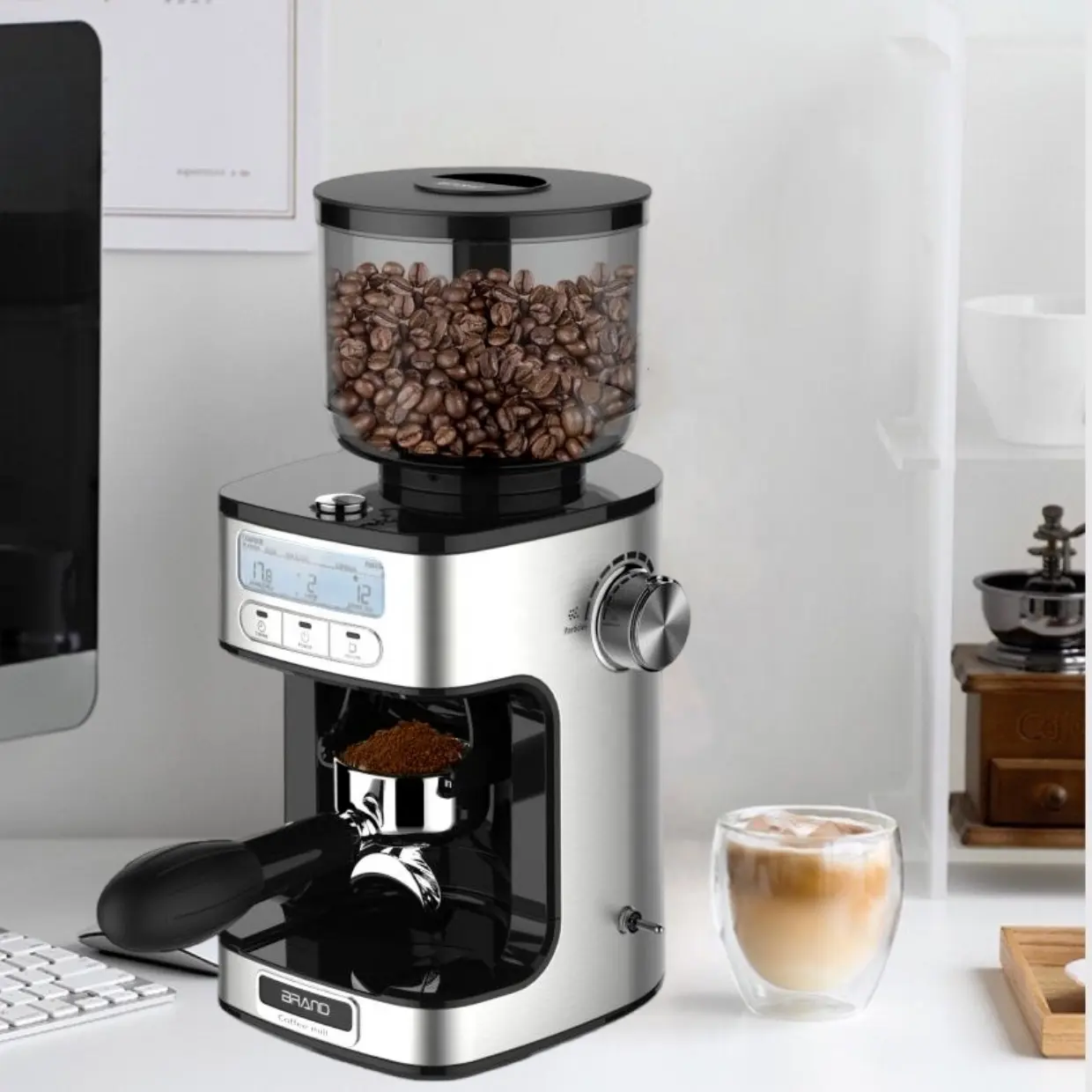 3 In 1 Roestvrijstalen Koffiecapsule Zachte Pod Koffiebrouwer Cafémachine Grinder Espresso Alles In Één Koffiezetapparaat