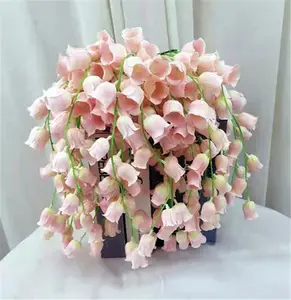 Real Touch Lily Of The Valley Wedding Favorites Artificial Flowers Red And White Single Artificial Lantern Flower For Home Part
