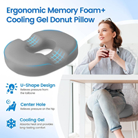 Coussin de siège en mousse à mémoire de forme orthopédique avec gel rafraîchissant pour le coccyx, coussin lombaire orthopédique, coussin de soutien pour le coccyx