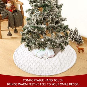 LINGKAI 122CM Faux Fur Soft Thick Plush Christmas <b>Trees</b> <b>Skirts</b> Xmas Holiday Winter Party Home Decorations - Product Image 4