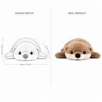 Boneka Beruang Laut Berbobot dengan Bulu Imitasi Lembut, Boneka Hewan Laut Berbaring untuk Mengurangi Kecemasan dan Dukungan Emosional