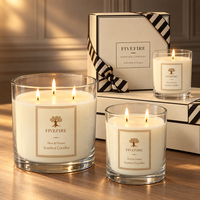 Décoration d'intérieur, logo personnalisé, parfum d'intérieur, marque privée, bougie parfumée artisanale en cire de soja de luxe avec verre transparent