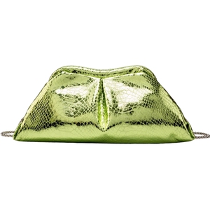 Women Vintage Snake Faux Leather Cloud Evening Bag Soft Clip Clutch <b>Purse</b> Shoulder Bag for Cocktail Wedding Party - Product Image 1