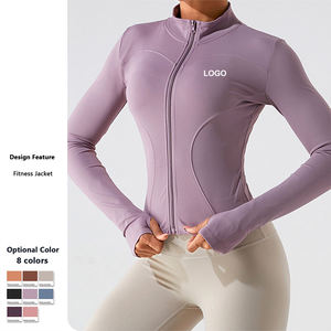 OEM ODM Quick Drying Slimming Yoga Wear Running Top <b>Women's</b> Skinny Fit High Neck Hoodie Workout <b>Jacket</b> Sportswear - Product Image 1