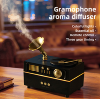 Humidificateur phonographe portable, lumière d'ambiance nocturne pour chambre à coucher, diffuseur d'arômes ultrasonique, télécommande Bluetooth