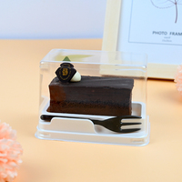 Nouvelle conception de boîte à gâteau individuelle transparente pour desserts, contenants à cheesecake avec fourchettes, boîte à tiramisu pour cafés