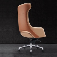 Chaise de bureau moderne et minimaliste, légèrement luxueuse, en cuir PU, avec structure métallique, réglable en hauteur, élégante et tendance