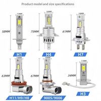 Phare LED de voiture Yundu à branchement direct 1 1 H7/H11/H4, faisceau intégré haut/bas 25W 12V 2500LM, température de couleur non spécifiée
