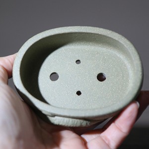 Maceta de Bonsái Miniatura Hecha a Mano, Diseño de Carpa en Arcilla Púrpura, Pequeña Maceta Ovalada para Escritorio - Product Image 3