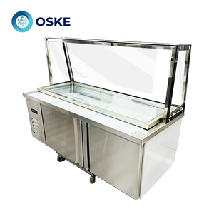 Mesa Refrigerada de Acero Inoxidable de Temperatura Única <span class=keywords><strong>para</strong></span> Almacenamiento de Ensaladas Frescas, Barra de Ensaladas y Sándwiches Refrigerada por Aire - Product Image 1