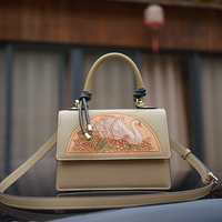 Escargot été dame carré en cuir véritable bandoulière sac à bandoulière animaux imprime fleurs antivol boucle à cliquet pour les femmes