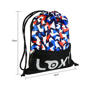 New Design Custom Logo Fashion <b>Drawstring</b> Sport Gym 210D Polyester Backpack String <b>Drawstring</b> Nylon Sport <b>Bag</b> With Zipper - Product Image 5
