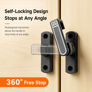 Glow-in-the-<strong>Dark</strong> Modern Zinc Self-Locking Lever Latch Lock Any-Angle Free Stop Height Adjustable Flat Corner Screw Mount - Product Image 3