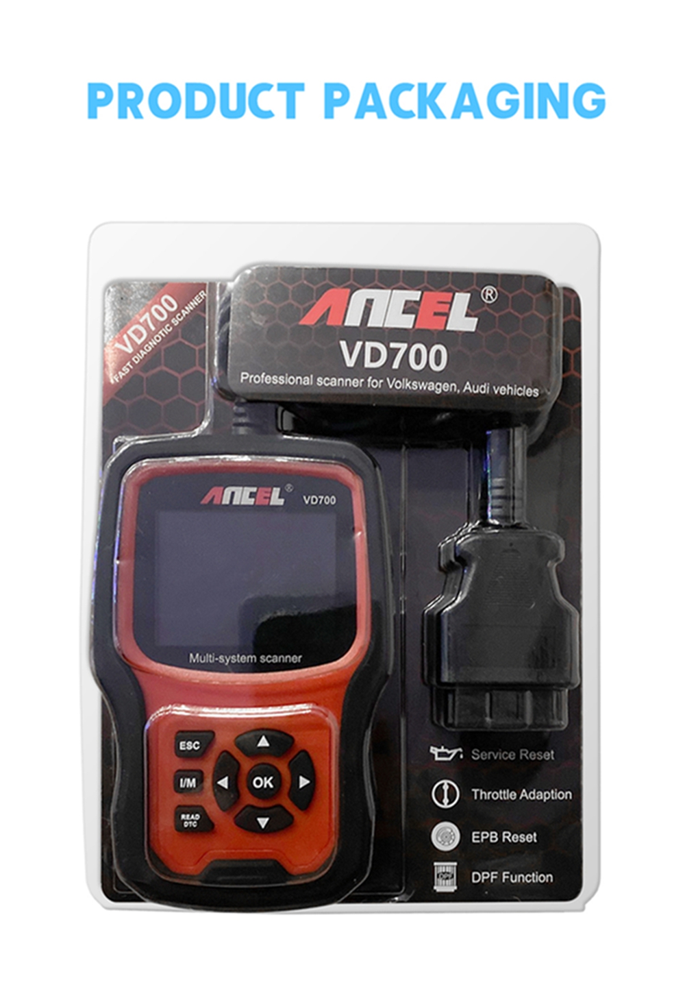 Ancel VD700 OBD2スキャナー 車両診断ツール 全システム分析