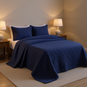 Juego de Cubrecamas Reversibles Color Azul Marino, Cubrecamas Elegantes para una Cama Confortable - Product Image 2