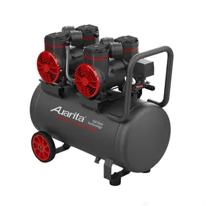 Auarita Commercial Double Cylinder 600W * 2 50 litros Compresor de aire sin aceite de bajo ruido 50L