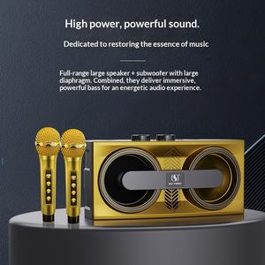 Беспроводной комплект колонок YS-206 с Bluetooth 5.0, звуковой картой, микрофоном, сабвуфером и LED-подсветкой для домашнего караоке — 70 дБ SNR - Product Image 2