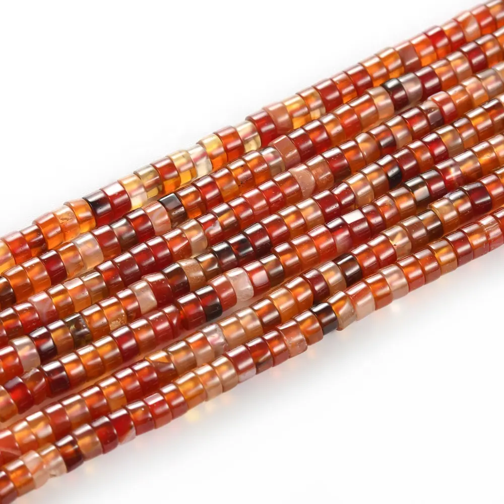 Grosir Heishi Beads Batu Alam Carnelian Datar Amethyst Aquamarine Bulat Roda Berbentuk Beads untuk Membuat Perhiasan