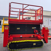 Plateforme élévatrice à ciseaux sur chenilles de 500 kg, hauteur de levage de 6 m, plateforme de travail aérienne sur chenilles