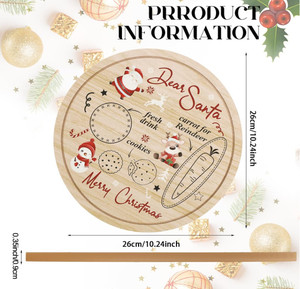 Mejor venta de madera maciza de <span class=keywords><strong>Navidad</strong></span> tratar Santa bandeja de madera Santa galleta plato - Product Image 2