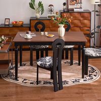 Ensemble de table à manger vintage en autres matériaux écologiques et durables, 6 places, chaises pour restaurant, salon, salle à manger, meubles