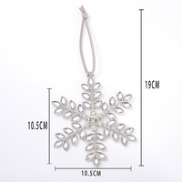 Decoración para Árbol de Navidad, Adornos Metálicos de Copo de Nieve, Copo de Nieve Creativo con Diamantes, Decoración Colgante Navideña