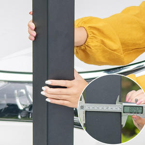 גן חיצוני עמיד למים פוליאסטר חופה hardtop ביתן שמש צל מתקפל מתכת נשלף 5.5m פרגולה - Product Image 6