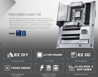 Carte mère de bureau PRO Z890-S WIFI PZ en gros, connexion arrière ATX DDR5 256 Go ThunderBolt4 Ultra 285K