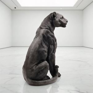 Realistic Resin Black Panther Statue for Garden Decor - Latin American Style Outdoor Ornament - Product Image 3