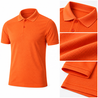 Polo-shirts orange personnalisés pour hommes, manches courtes, en maille, uniformes d'événement, de bénévoles, avec logo personnalisé, commande en gros, OEM, marque privée