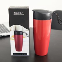 Tasse isotherme de voyage en voiture, tasse avec poignée, double couche en céramique, thermos intérieur, tasse à café, tasse à thé, bouteille