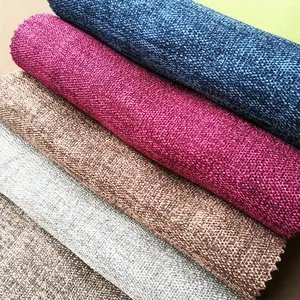 Factory Ready Stocks Sofa Curtain Linen Cloth 100% Polyester Blackout Upholstery Linen Fabric Wholesales